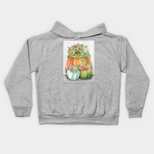 Pumpkins With Succulents A Kids Hoodie